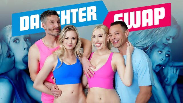 Step Daughters Kay Lovely & Amber Moore blonde blowjob cumshot